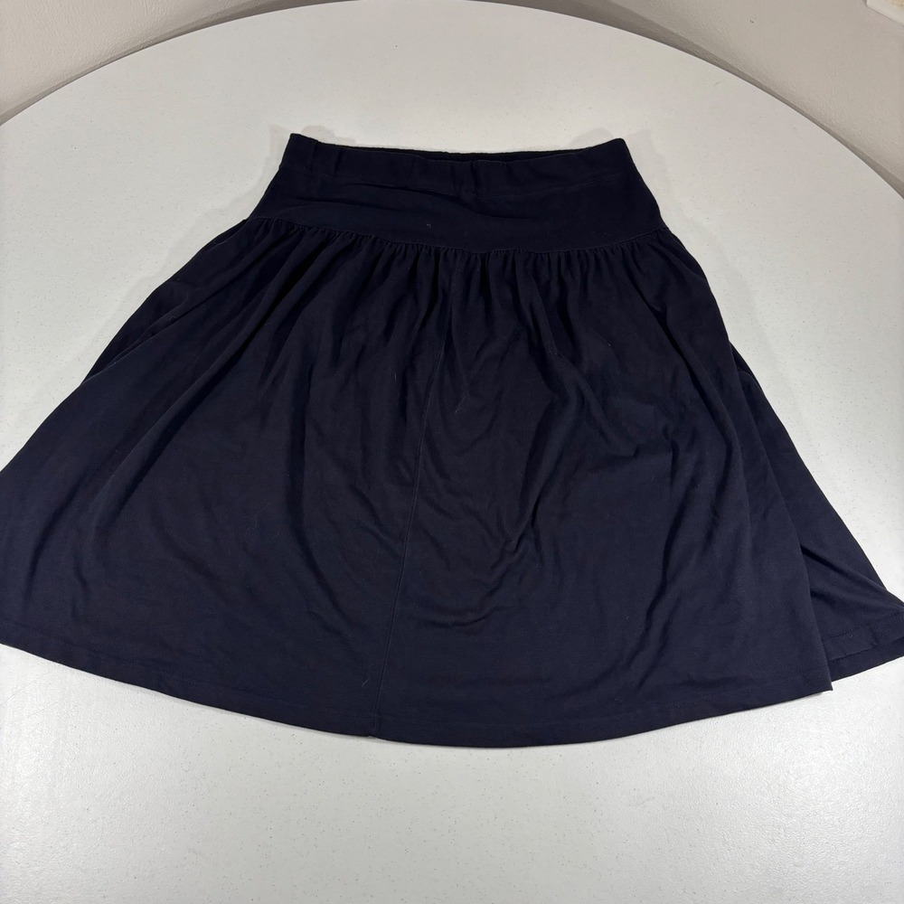Chaus Woman Navy Blue Jersey Knit Gathered Skirt Plus Size 2X Casual Pull On